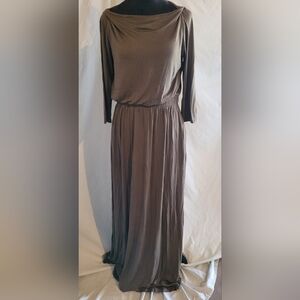Miracle berry, L, Olive Cowl Neck Super Soft Maxi Dress With Pockets